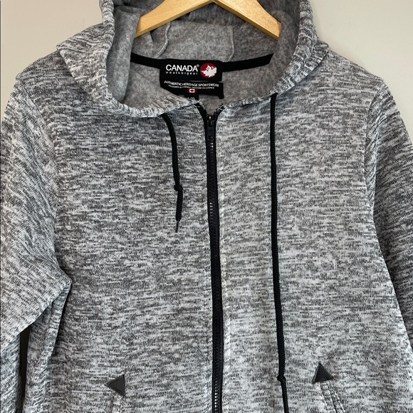 Canada Weathergear NWT Zip-Up Hoodie Heathered Grey Pockets Size Large - Picture 3 of 13